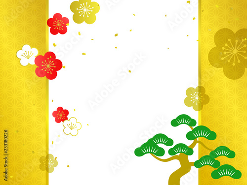 和柄 梅と松 背景イラスト Stock Vector Adobe Stock 和柄 梅と松 背景イラスト Stock Vector Adobe Stock