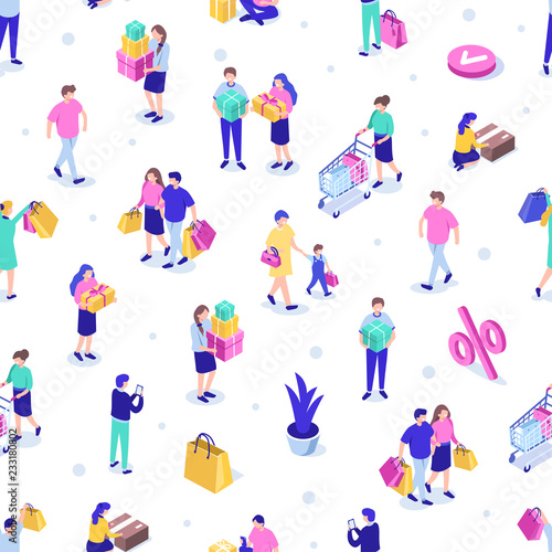 shopping seamless pattern