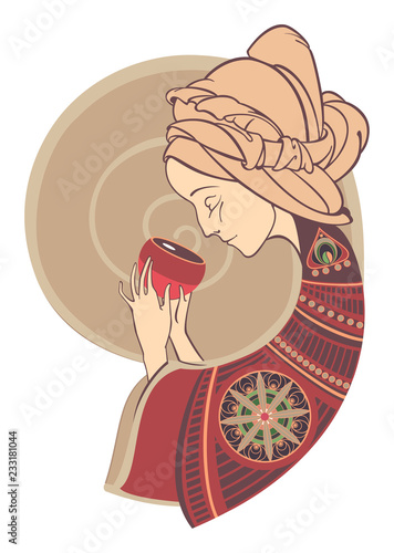 girl with cup of coffee