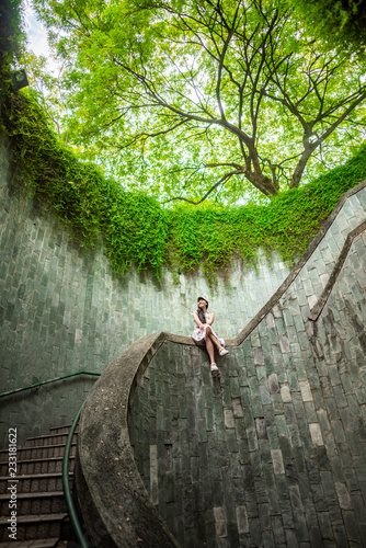 Photography Asian women travel in Singapore