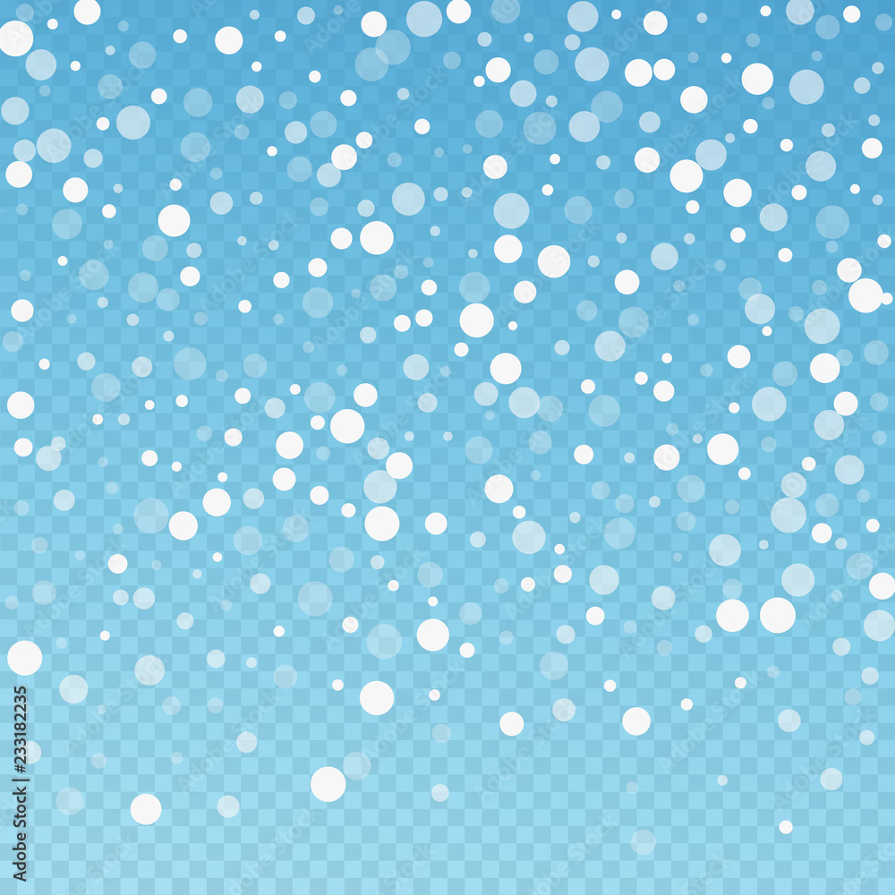 White dots Christmas background. Subtle flying sno