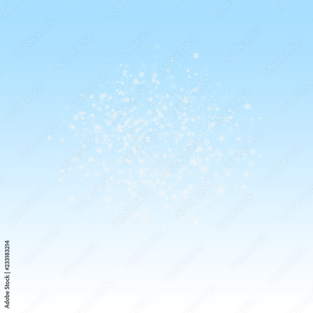 Fototapeta premium Beautiful snowfall Christmas background. Subtle fl