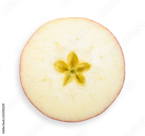 Half apple isolated on white clipping path