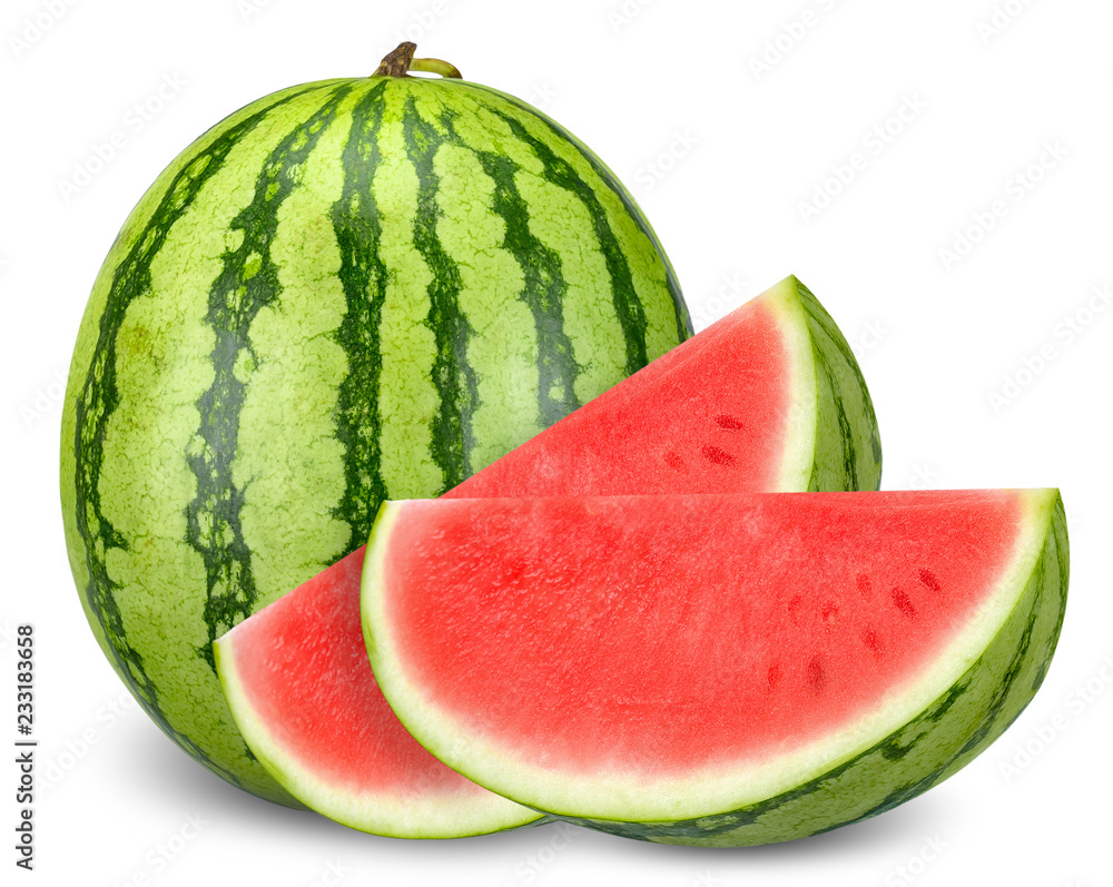 Watermelon isolated on white with clipping path Watermelon isolated on white with clipping path