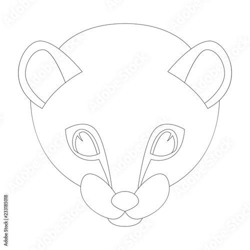 cartoon weasel face  vector illustration  lining draw