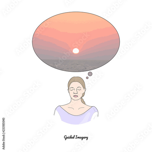 Guided Imagery. Deep Relaxation Techniques. Vector. 