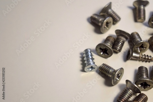 bolts on white background