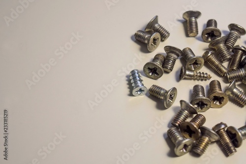 bolts on white background
