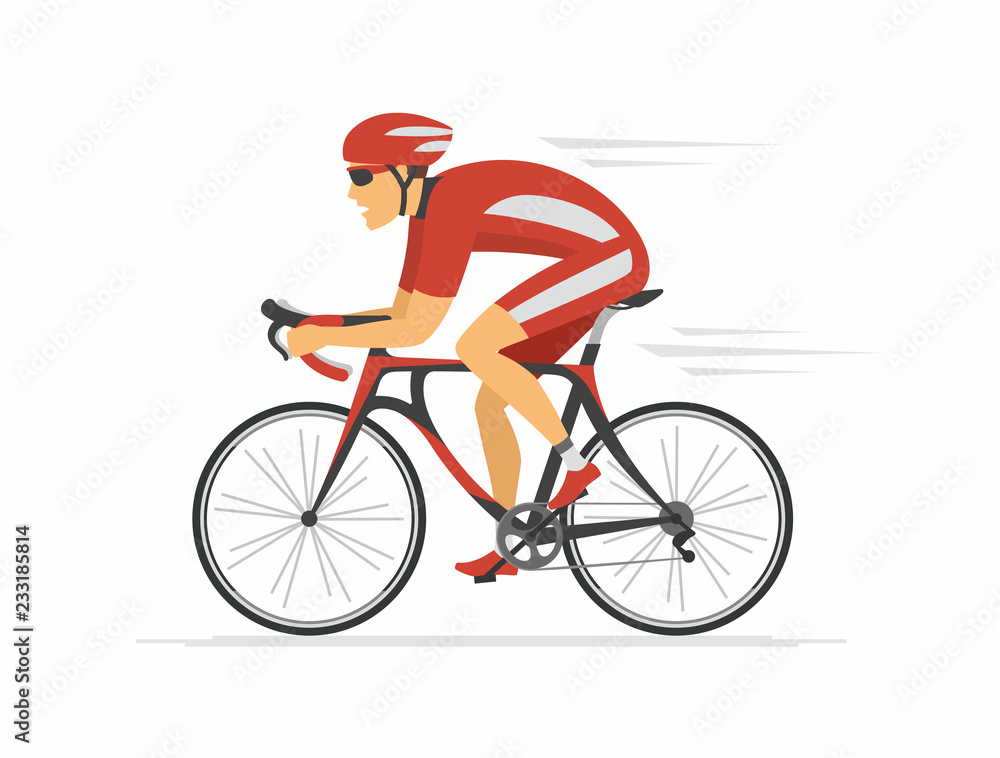 Naklejka premium Cycling - modern colorful vector cartoon character illustration