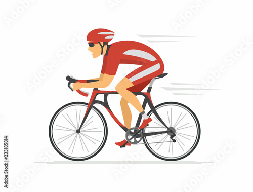 Cycling - modern colorful vector cartoon character illustration