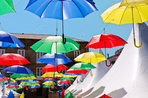 umbrella colorful decoration in city festival