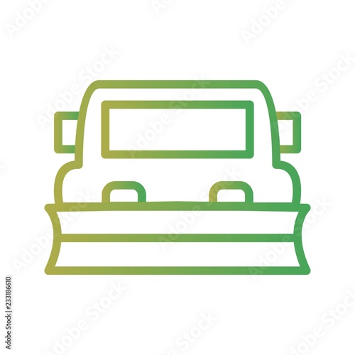 Snowplow Transport Line Gradient Icon