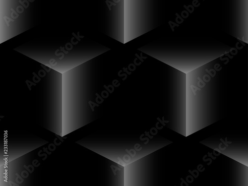 Seamless pattern 3d cubes isometric. Geometric cubic background gray shades. Vector illustration