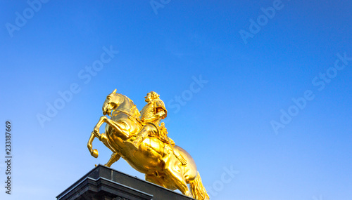 The golden rider king Fridericus Augustus in Dresden, Germany photo