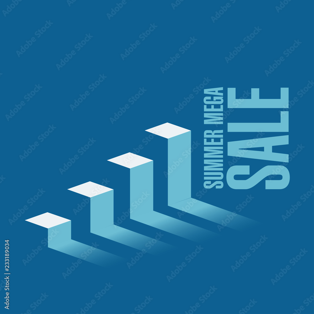 Summer mega Sale business graph message concept Summer mega Sale business graph message concept