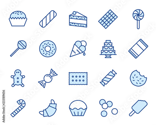 Süßigkeiten, Candy Vector Icon Illustration Set