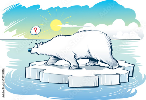 polar bear on floe climate change