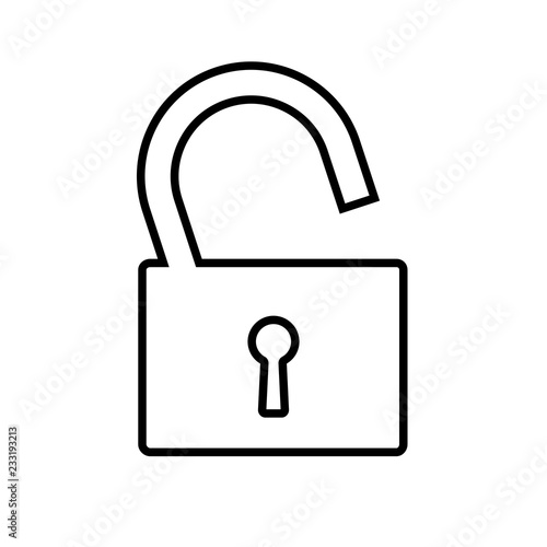 Slika na platnu Padlock line icon