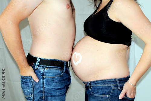  werdende Eltern ,Foto Baby Bauch Vater&Mutter