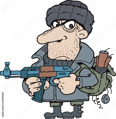 Terrorist with weapon