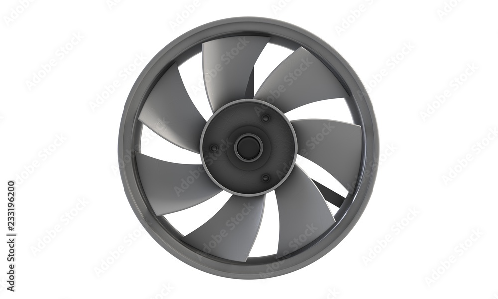 Obraz premium 3D illustration of Ceiling and wall mount exhaust fan isolated on white.