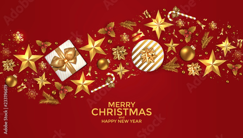 Holiday New year card - 2019 on red background 4