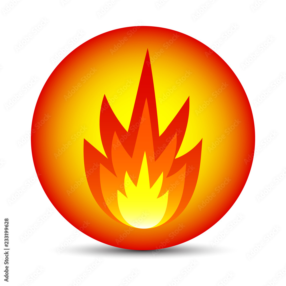 Magic Sphere with Fire isolated on white background. Weather Element. Vector Illustration for Your Design, Game, Card. Magic Sphere with Fire isolated on white background. Weather Element. Vector Illustration for Your Design, Game, Card.
