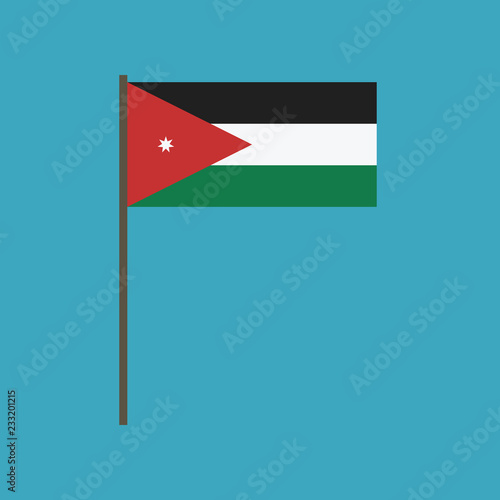 Jordan flag icon in flat design