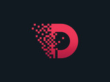 Pixel letter D logo