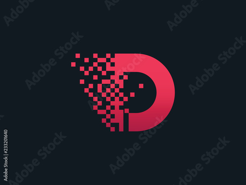 Pixel letter D logo photo