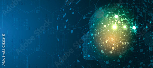 Conceptual technology illustration of artificial intelligence
