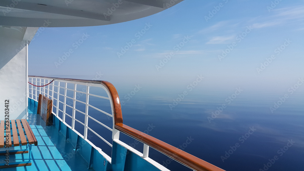 Fototapeta premium On the deck of motorship.