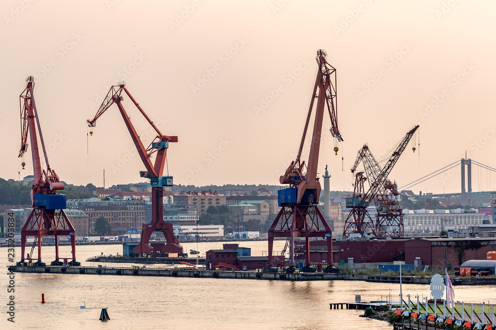 cranes in the port of Gothenburg cranes in the port of Gothenburg