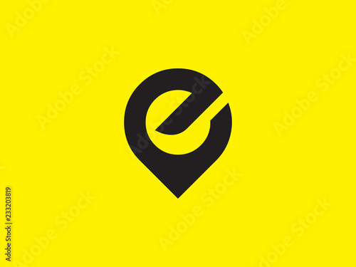 Letter E vector logo design in cursor form