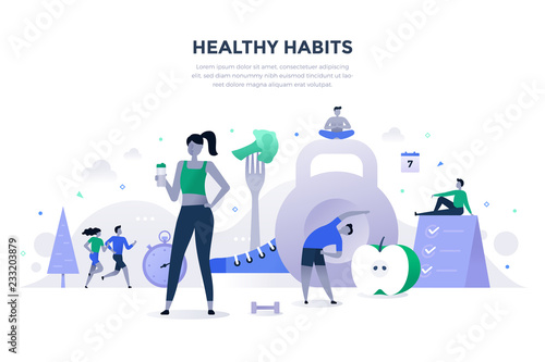 Healthy Habits Flat Concept