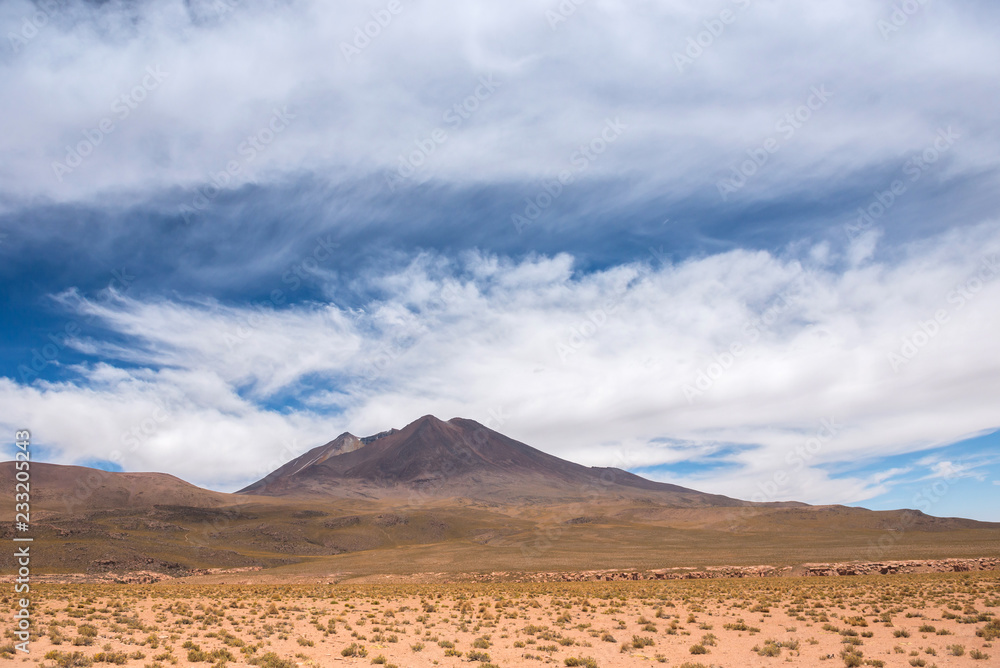 Mountain in the spacious Bolivian desert