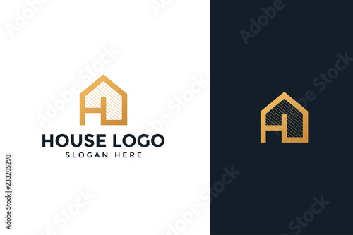 gold house logo real estate company