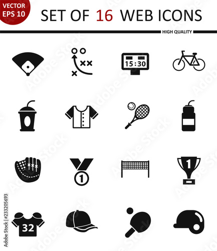 Sport. Set of 16 high quality web icons