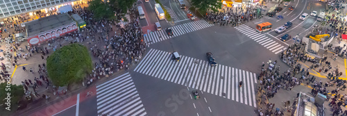 Photography Pedestrians crosswalk at Shibuya district in Tokyo, Japan