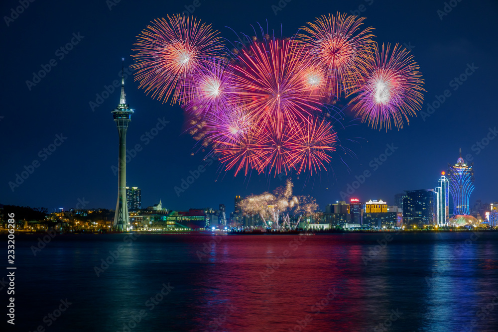 Fototapeta premium macau international fireworks display contest 2018