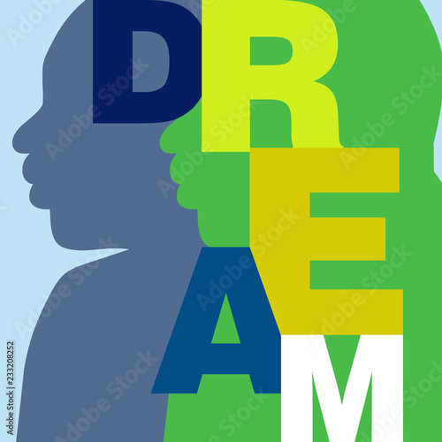 Simple typography vector poster promoting the American Dream