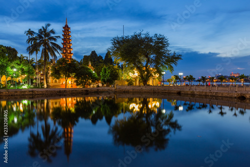 Tran Quoc Pagoda, a scenic spot in Hanoi, Vietnam