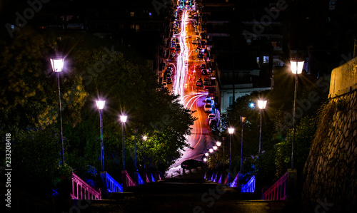 Patras stairs by night
