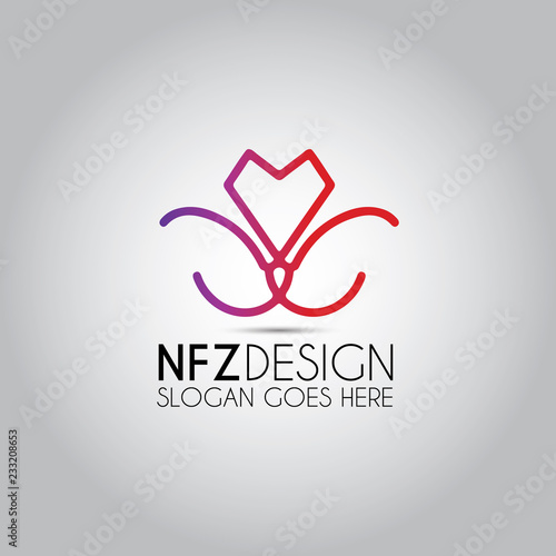 Heart Flower Tulip Logo