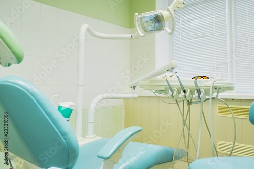 Special equipment for a dentist  dentist office not a new doctor s office  side view. medicine  health care