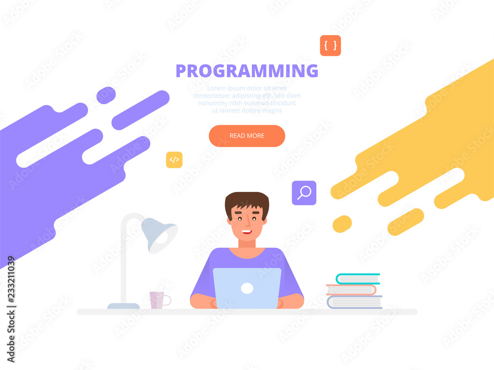 Programmer or web engineer at work. Programmer or web engineer at work.