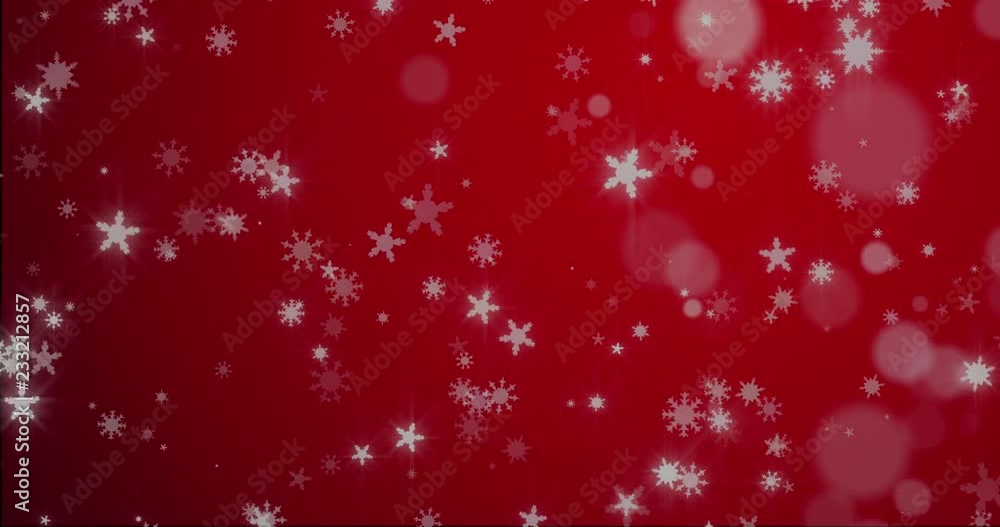 Christmas red background with snowflakes - falling snow Christmas red background with snowflakes - falling snow