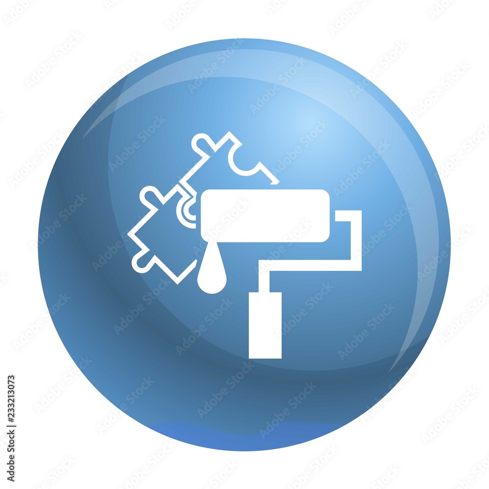 Puzzle make paint icon. Simple illustration of puzzle make paint vector icon for web design isolated on white background Puzzle make paint icon. Simple illustration of puzzle make paint vector icon for web design isolated on white background