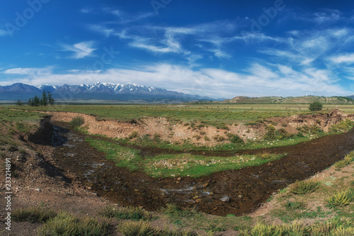 Panorama of Altai mountains...