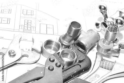 Plumbing toolings. photo